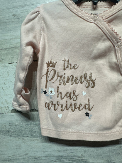 Organic Cotton Gerber Princess Floral Outfit - 2 Pieces - Girls Size Newborn - Very Good Used Condition