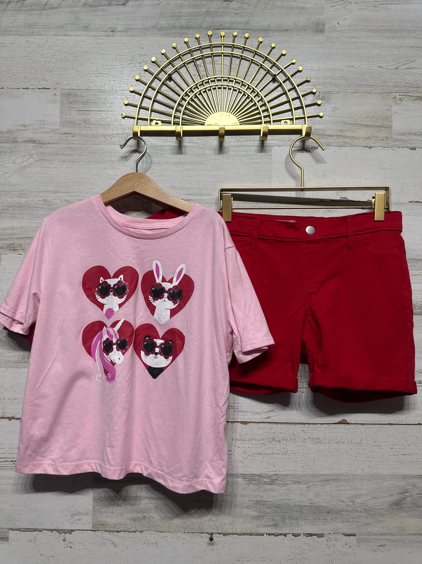 Size 10/12 Large Valentine's Day Clothing Lot (3 pieces)  - Very Good Used Condition
