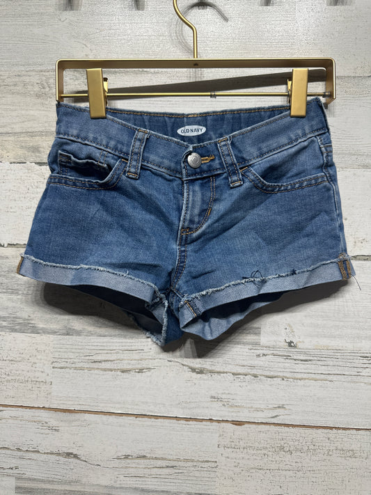 Girls Size 7 Old Navy Denim Shorts with Adjustable Waist - Good Used Condition