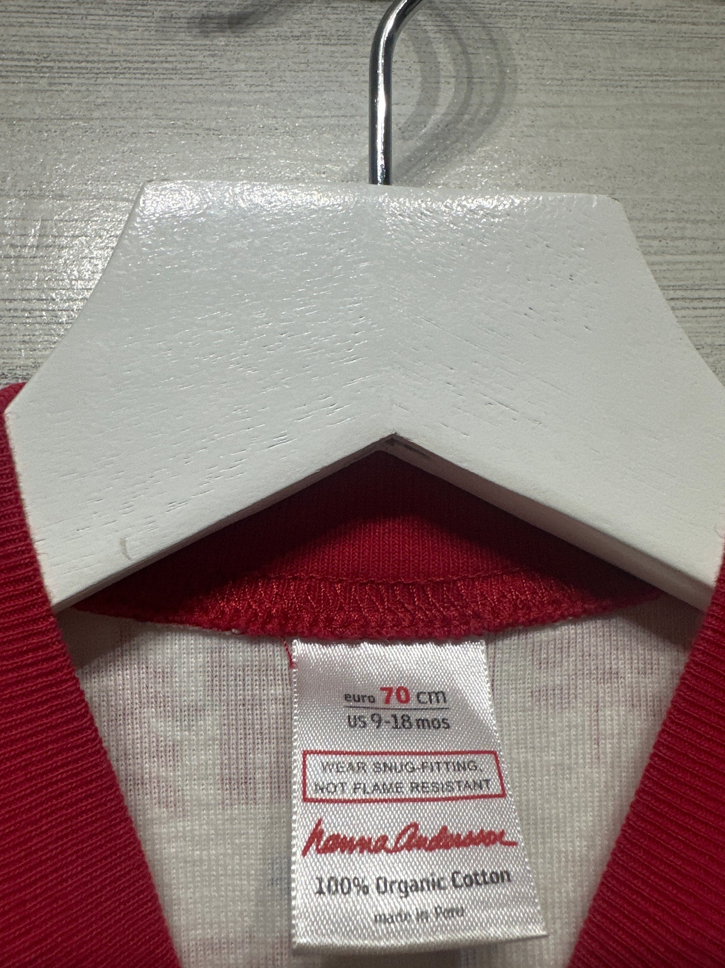 Size 9-18m (70cm) Hanna Andersson Organic Cotton Holiday Pajamas - Very Good Used Condition