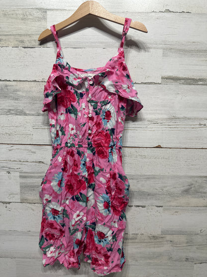 Girls Preowned Size 14 (Large) Abercrombie Kids Floral Romper - Good Used Condition