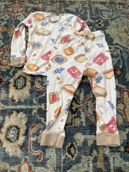 Burt’s Bees Size 24m Organic Cotton PBJ Pajama Set GUC