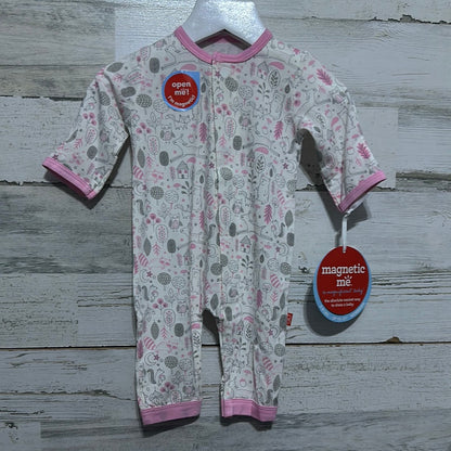 Girls Size Newborn Magnetic Me Pink Into The Woods Modal Coverall - New With Tags