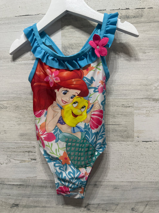 Girls Size 2t Disney Princess Little Mermaid Swimsuit - Good Used Condition