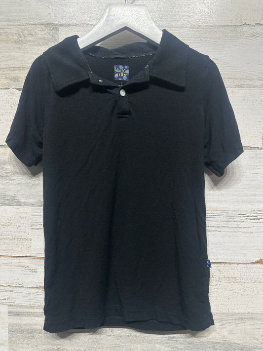 Boys Fits like Size 5 (Tagged Size 7) Kickee Pants Black Bamboo Polo Shirt - Good Used Condition