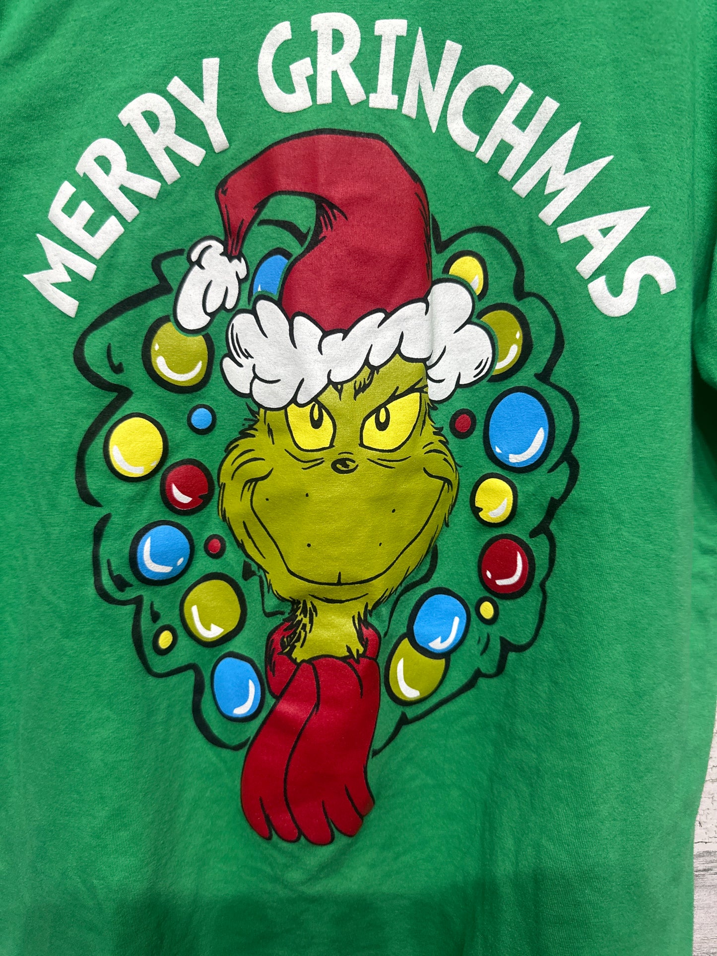 Size 8 (Medium/) Youth Merry Grinchmas Holiday T-Shirt - Very Good Used Condition