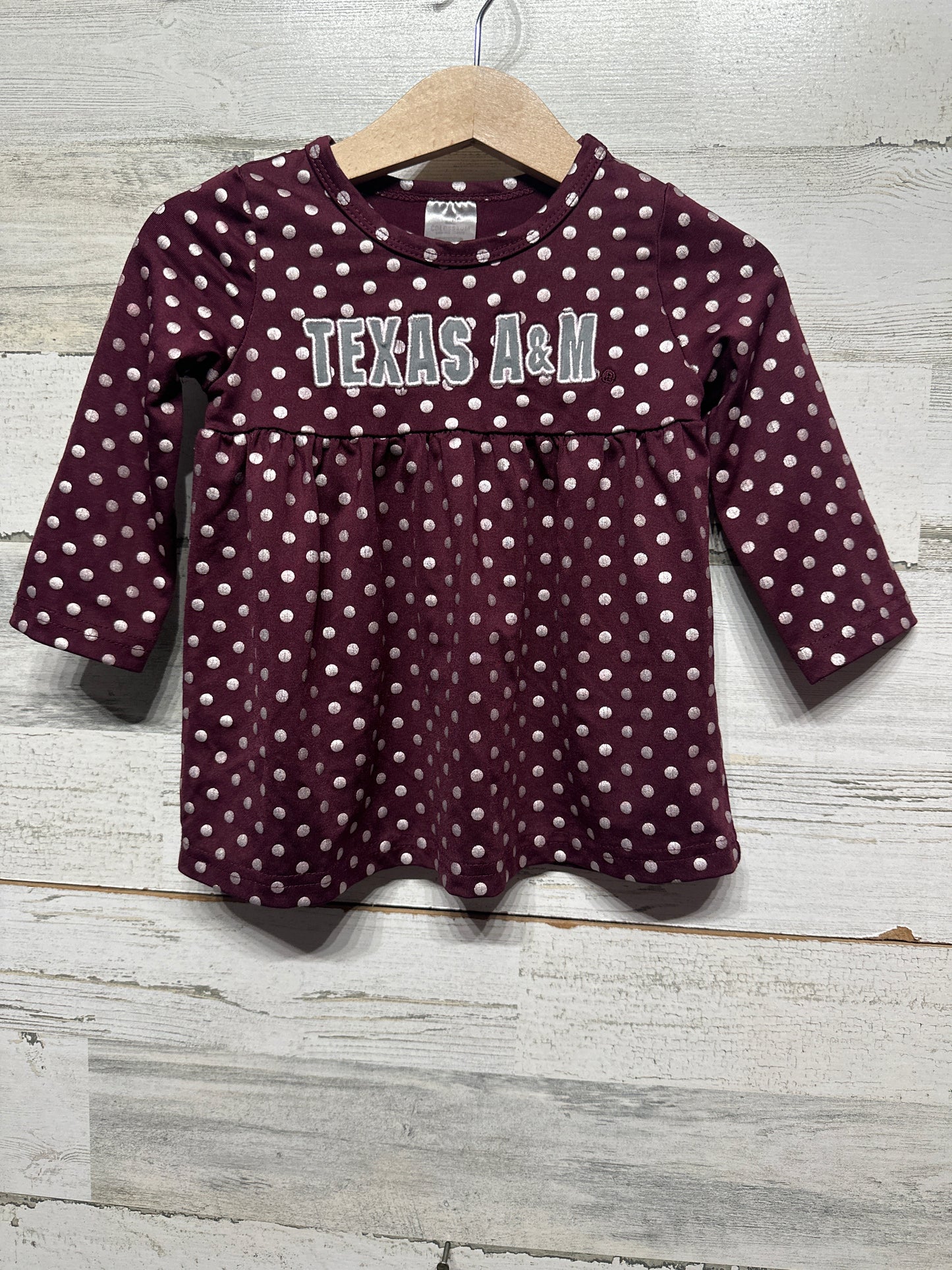 Texas A&M Polka Dotted Dress - Girls Size 3-6m - Good Used Condition