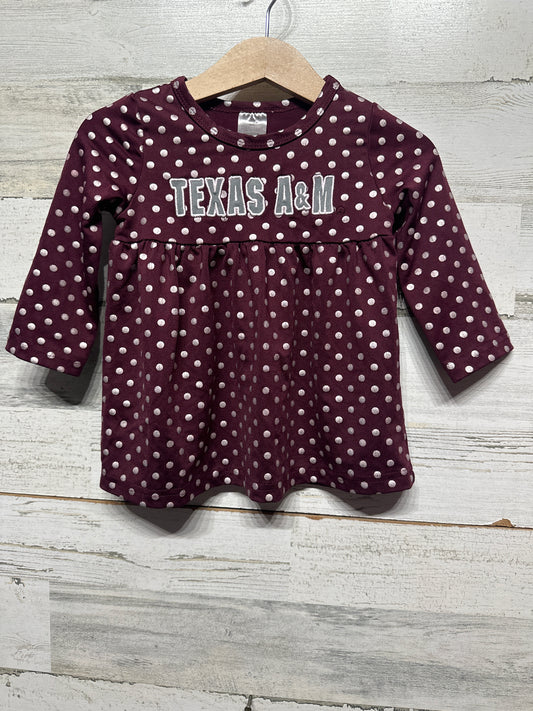 Texas A&M Polka Dotted Dress - Girls Size 3-6m - Good Used Condition