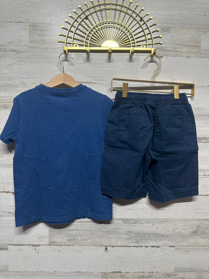 Boys Size 6/7 Old Navy Minecraft Shirt / Wonder Nation Navy Shorts - Good Used Condition