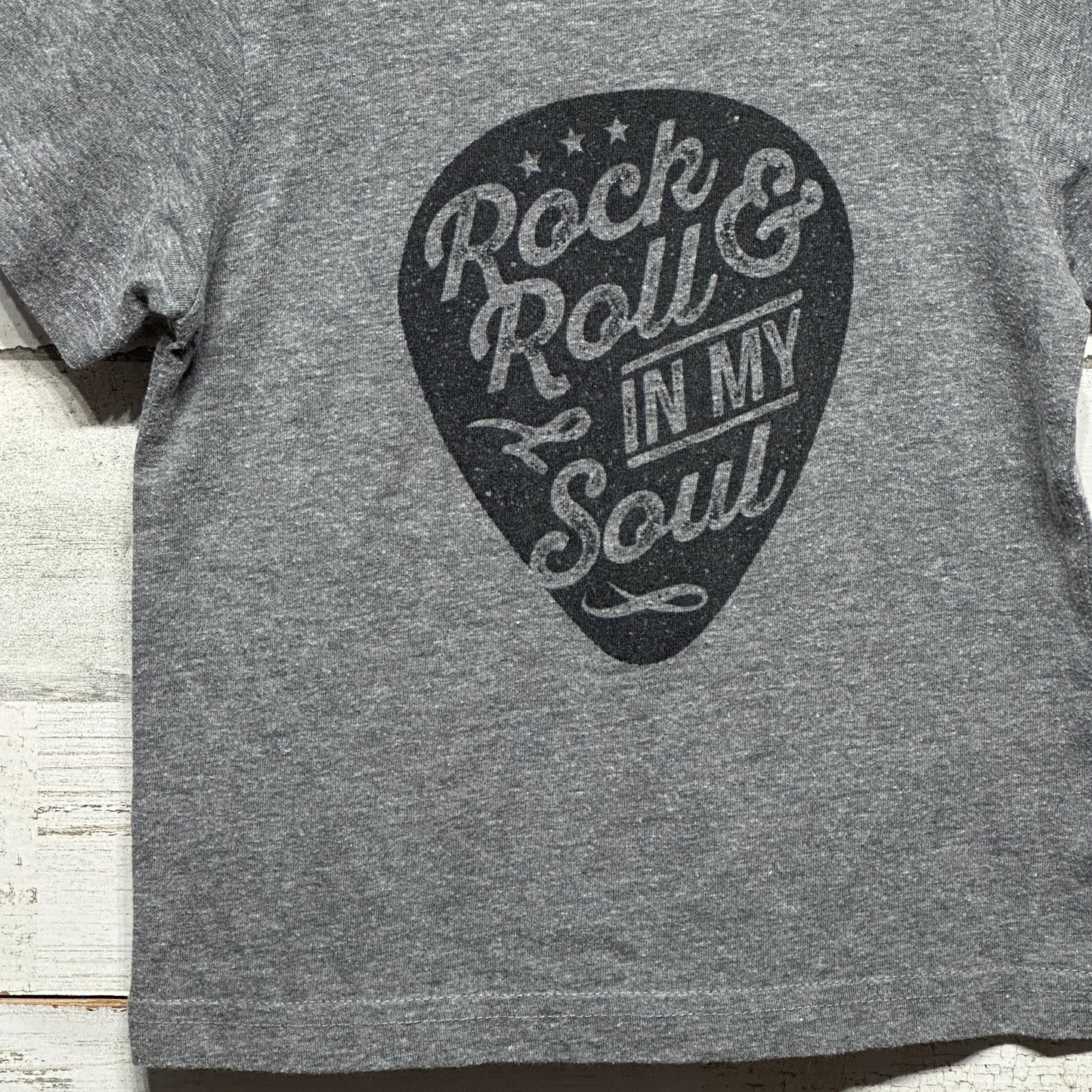 Size 2 Rabbit Skins Rock and Roll in my Soul Tee - Good Used Condition
