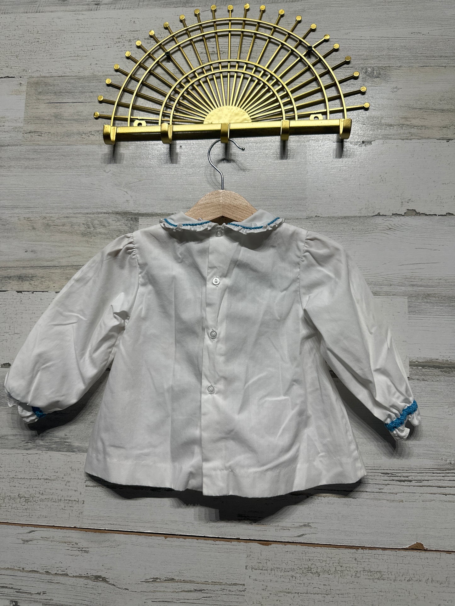 Girls Size 12m ZU Monkey Applique Dress - Good Used Condition