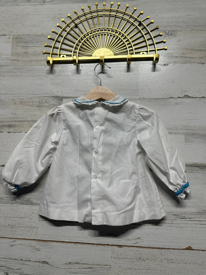 Girls Size 12m ZU Monkey Applique Dress - Good Used Condition