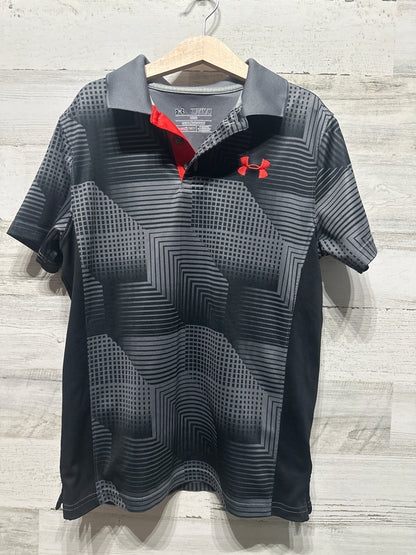 Boys Size Youth Medium Loose Under Armour Heatgear Polo Shirt - Very Good Used Condition