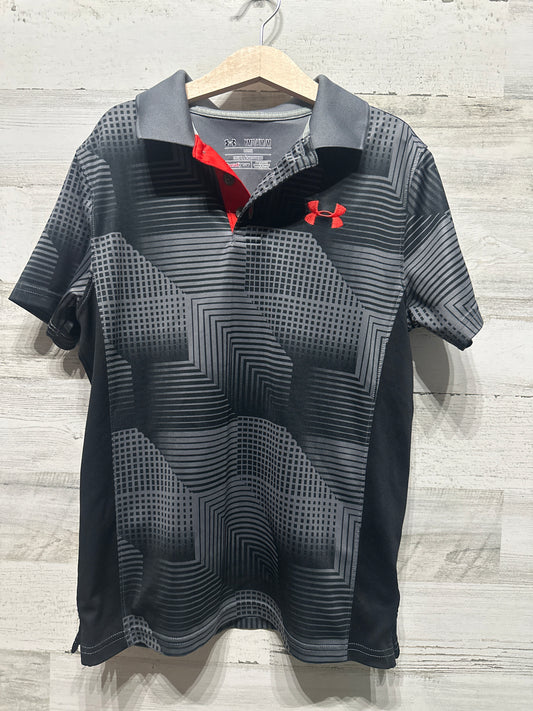 Boys Size Youth Medium Loose Under Armour Heatgear Polo Shirt - Very Good Used Condition