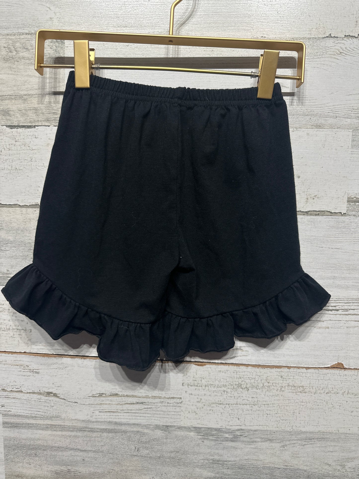 Girls Size 8-9 Black Ruffle Shorts - Very Good Used Condition