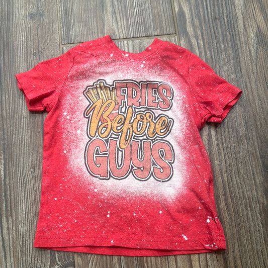 Girls Size 2 Fries Before Guys Tee - Good Used Condition