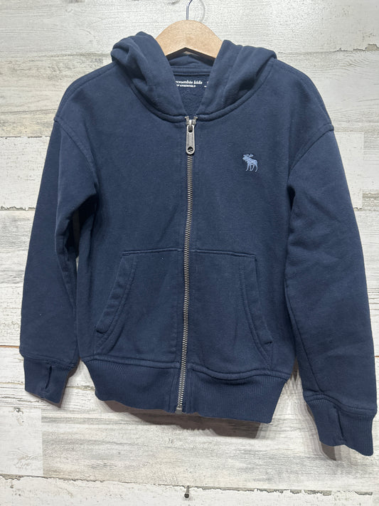 Abercrombie Kids A& F Essentials Navy Blue Zip Up Hooded Jacket - Kids Size 5/6 - Very Good Used Condition