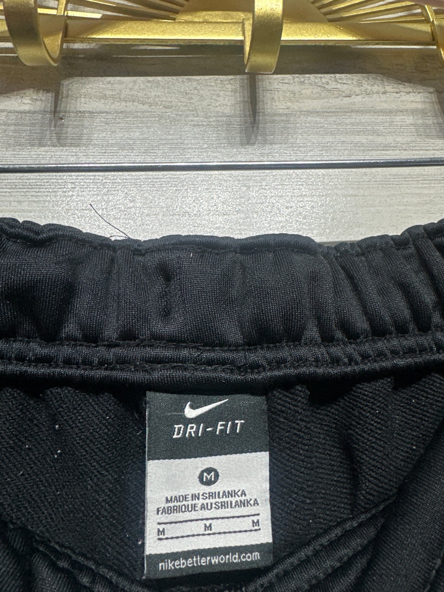 Nike Men’s Medium Black Drifit Pants Zip Pockets Zip Ankles VGUC