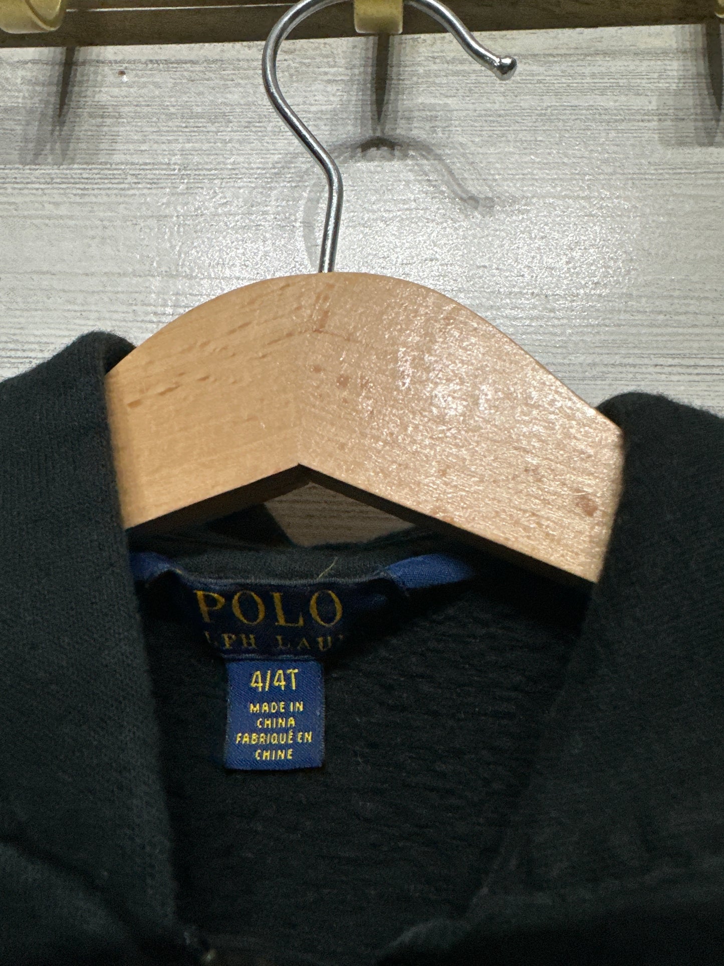 Polo Ralph Lauren Boys 4t / 4 Black Full Zip Red Pony Jacket VGUC