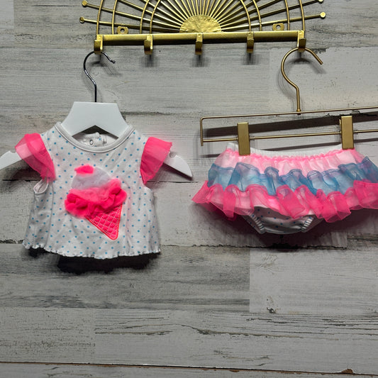 Girls Size 3m Starting Out Two Piece Ice Cream Set - Good Used Condition