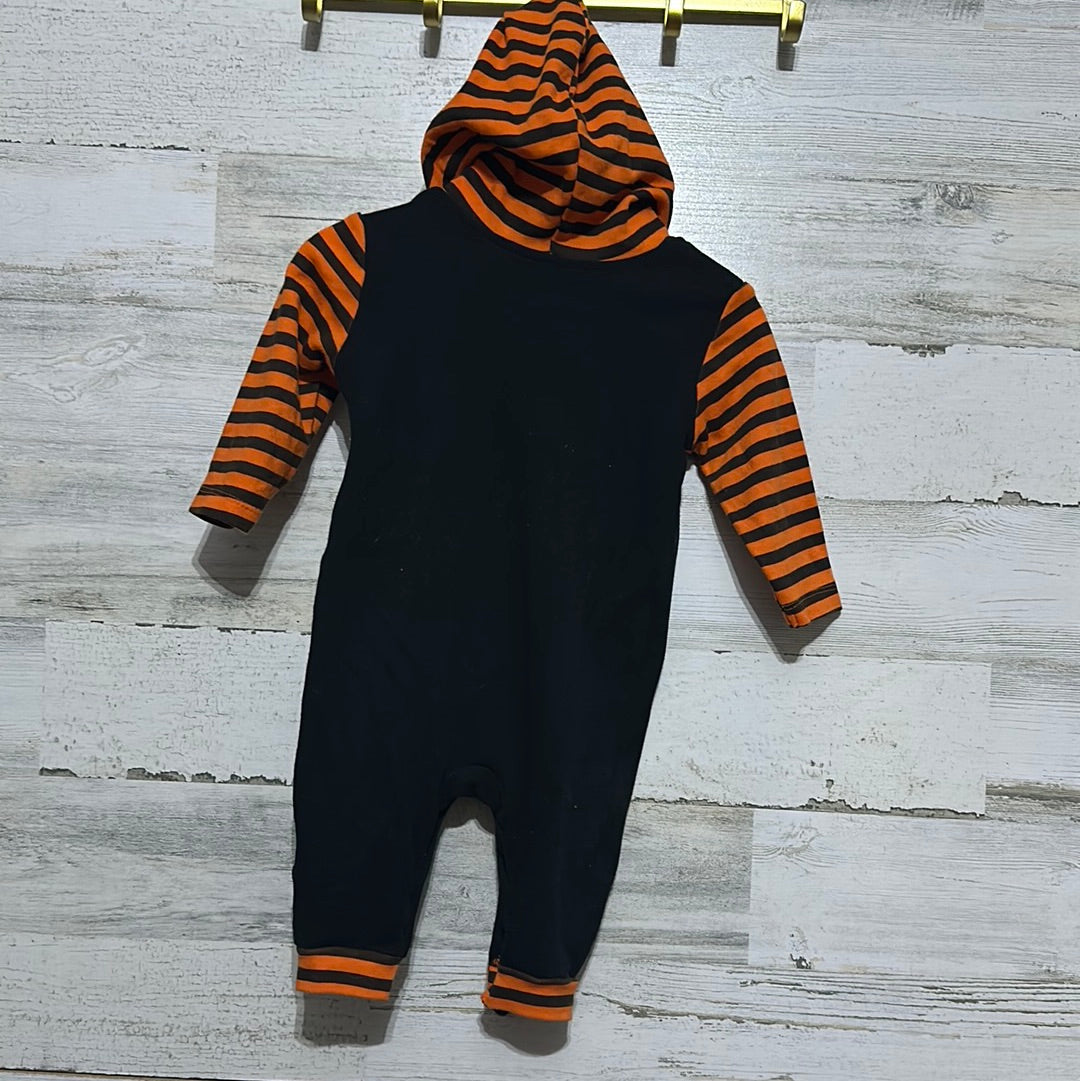 Boys Size 9m Baby Essentials ‘My First Halloween’ appliqué hooded romper  - very good used condition