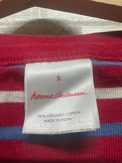 Hanna Andersson Organic Cotton Striped Shorts Pajama Set - Adult Unisex Size Small - Very Good Used Condition