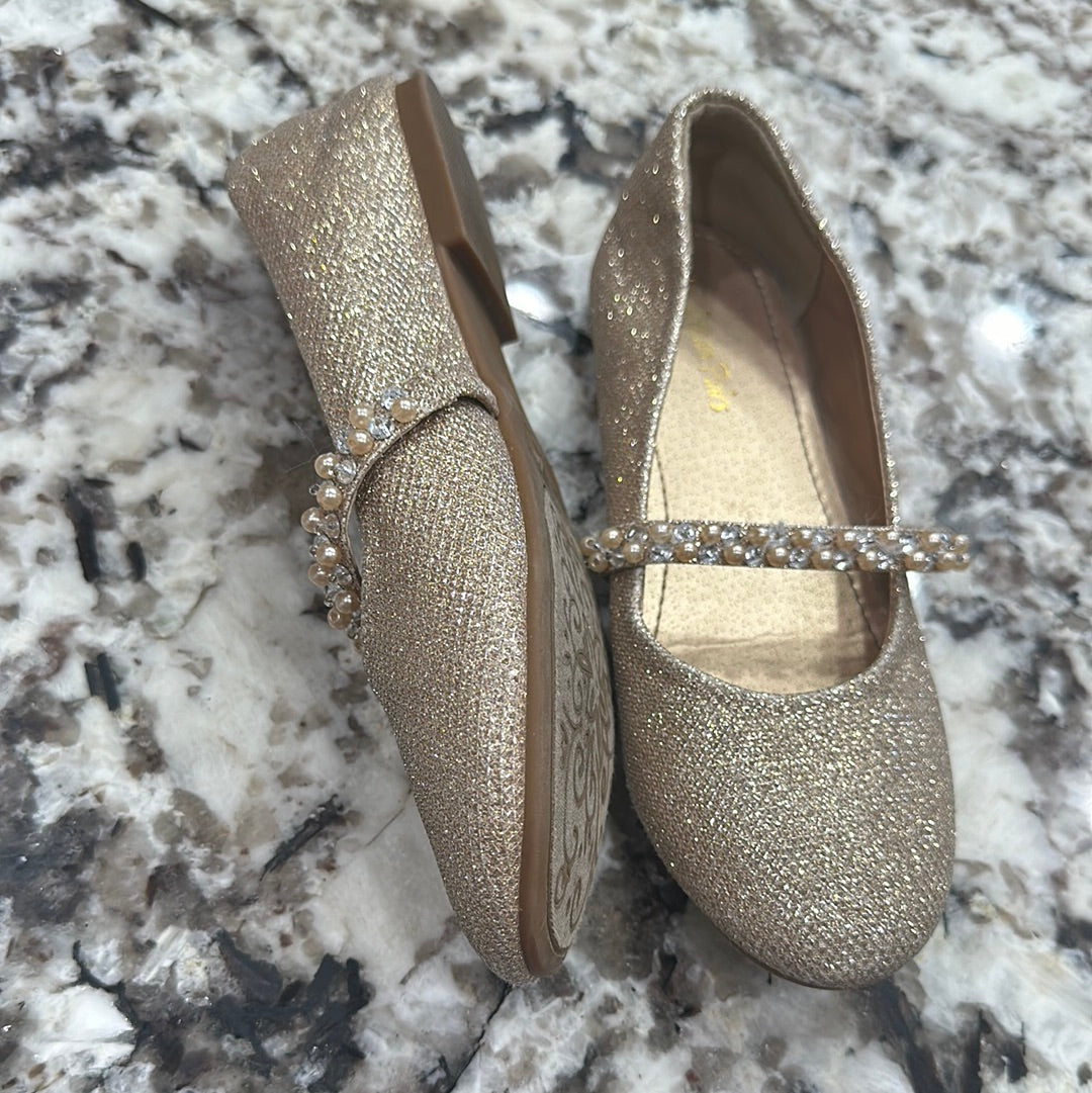 Girls Size 3 youth dream pairs sparkle flats - good used condition