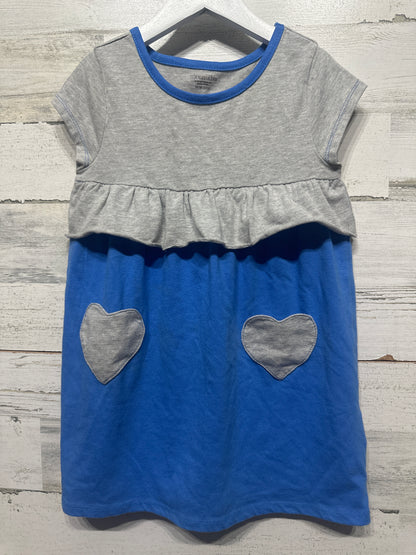 Girls Preowned Size 5-6 (Medium) Toughskins Heart Pocket Dress - Good Used Condition