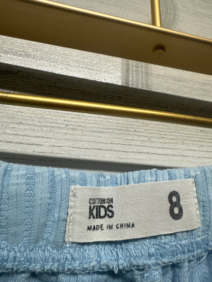 Size 8 Cotton On Kids Blue Ribbed Shorts - Very Good Used Condition