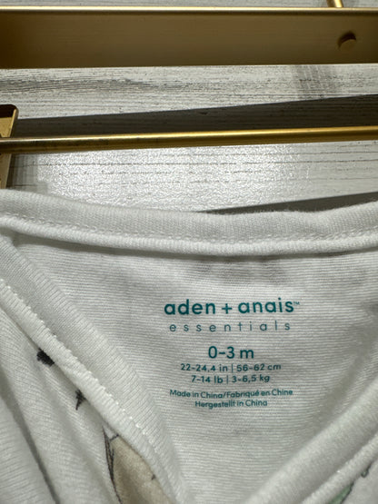 Size 0-3m Aden & Anais Essentials Safari Velcro Swaddle - Very Good Used Condition