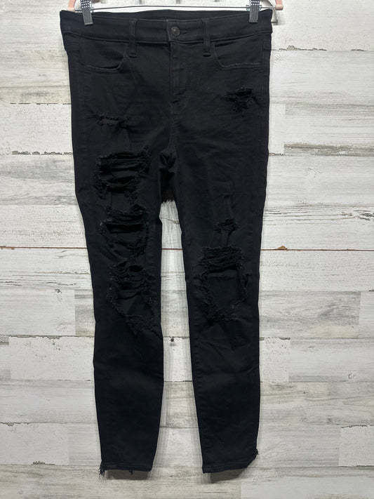 American Eagle Women’s 8 Short Distressed Black Jeggings VGUC
