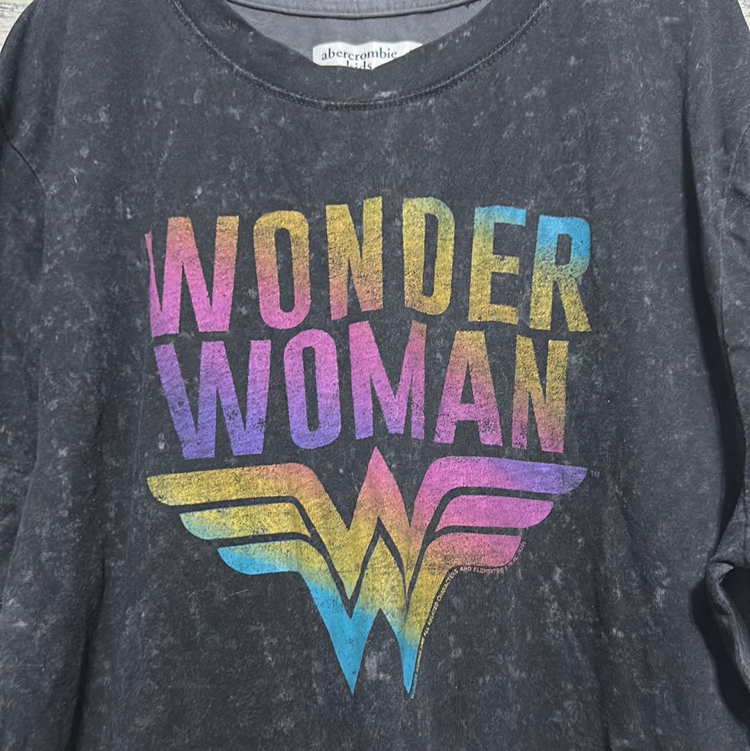 Girls Size 15/16 Abercrombie Kids Wonder Woman tee - good used condition