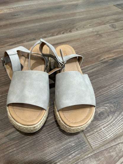 Women’s Size 6.5 Soda Grey Platform Espadrilles Wedge Shoes - Good Used Condition