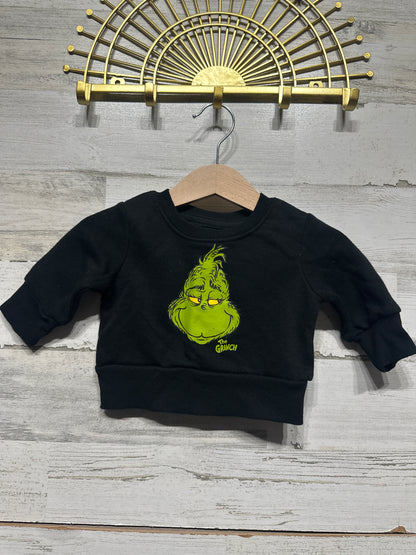 Boys Preowned Size 0-3m The Grinch Sweatshirt - Very Good Used Condition