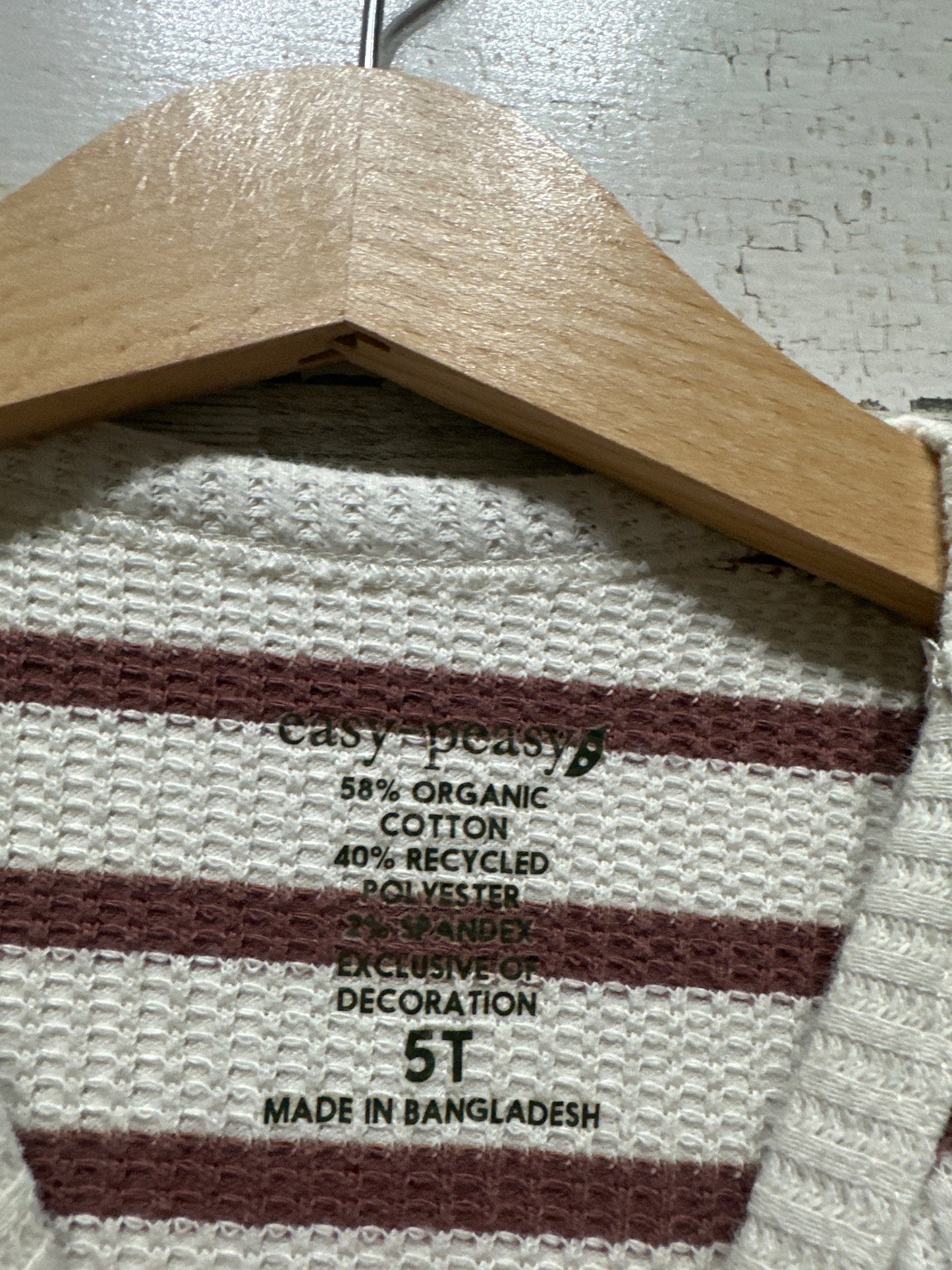 Size 5t Easy Peasy Boxy Oversized Thermal Striped Shirt - Very Good Used Condition