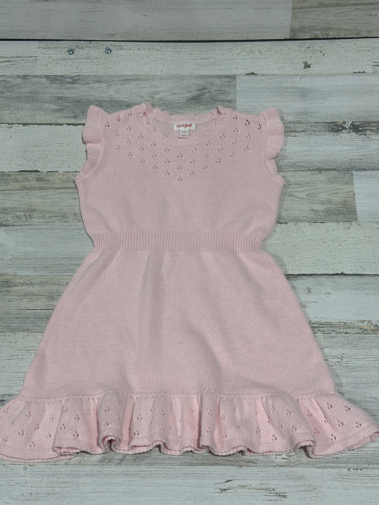 Pink Knit Dress - Cat & Jack - Girls Size Small 6-7 -Very Good Used Condition