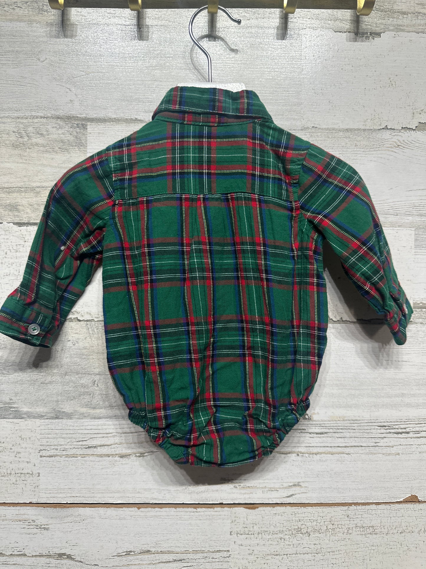 Size 3m Baby Essentials Holiday Plaid Bodysuit With Bowtie - Very Good Used Condition