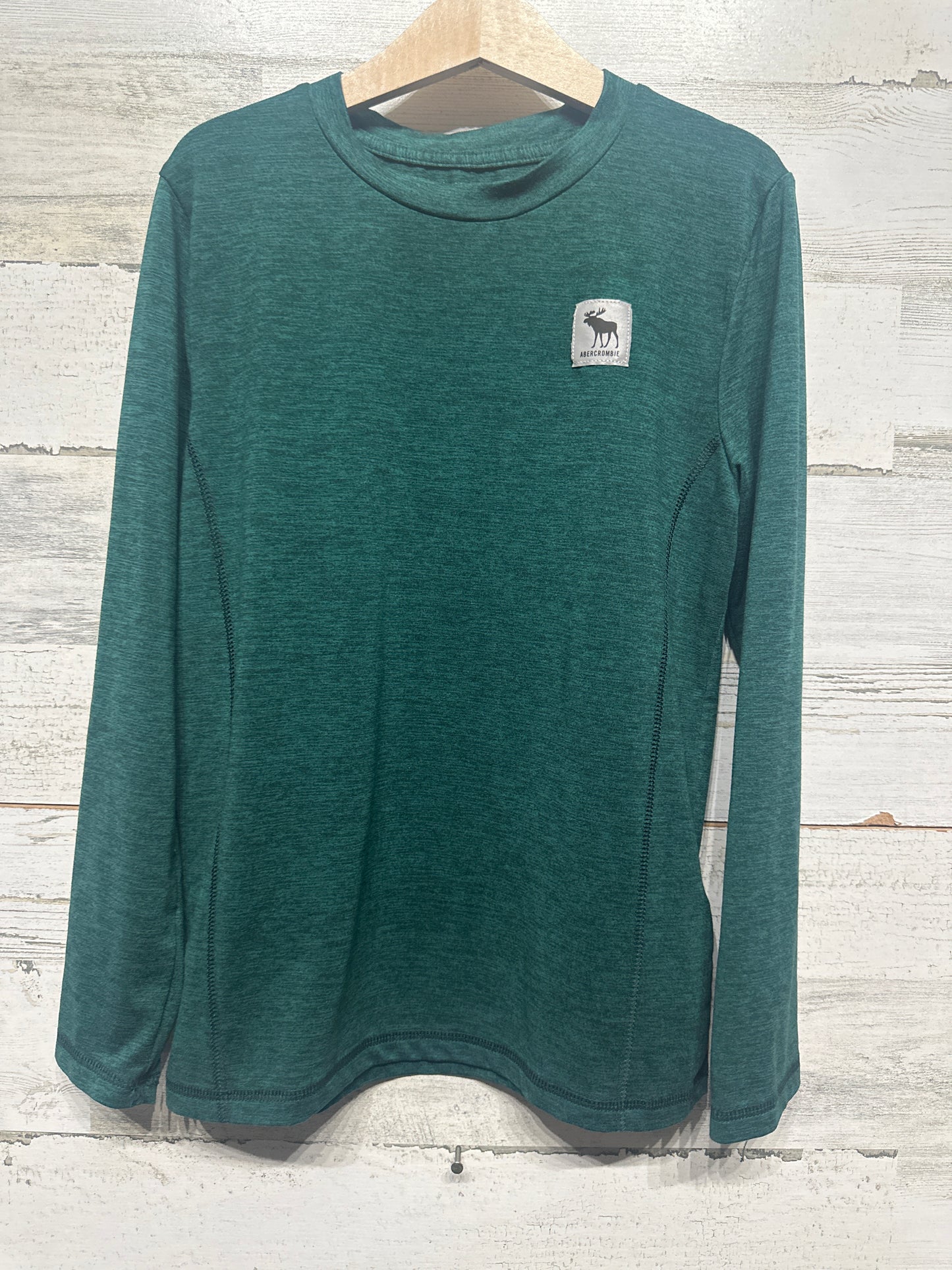 Boys Size 7/8 Abercrombie Active Dark Green Long Sleeve Shirt  - Very Good Used Condition