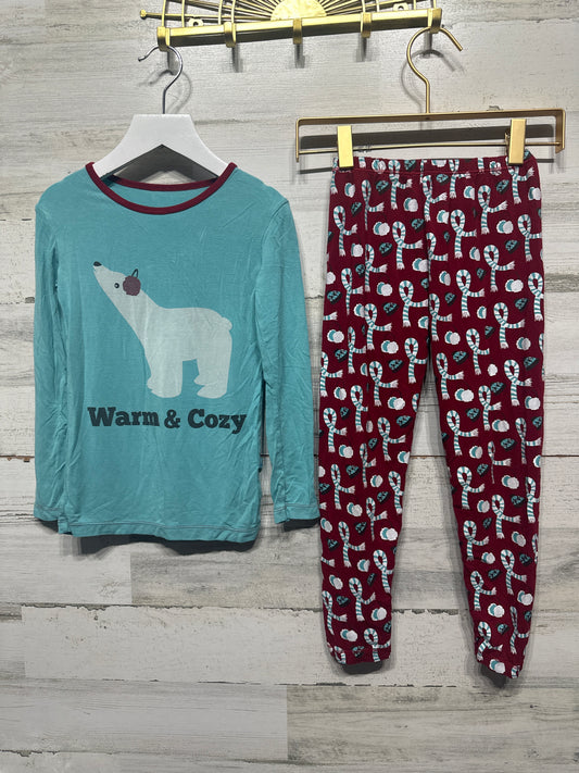 Boys Size 6 Kickee Pants Bamboo Polar Bear Pajama Set - Good Used Condition