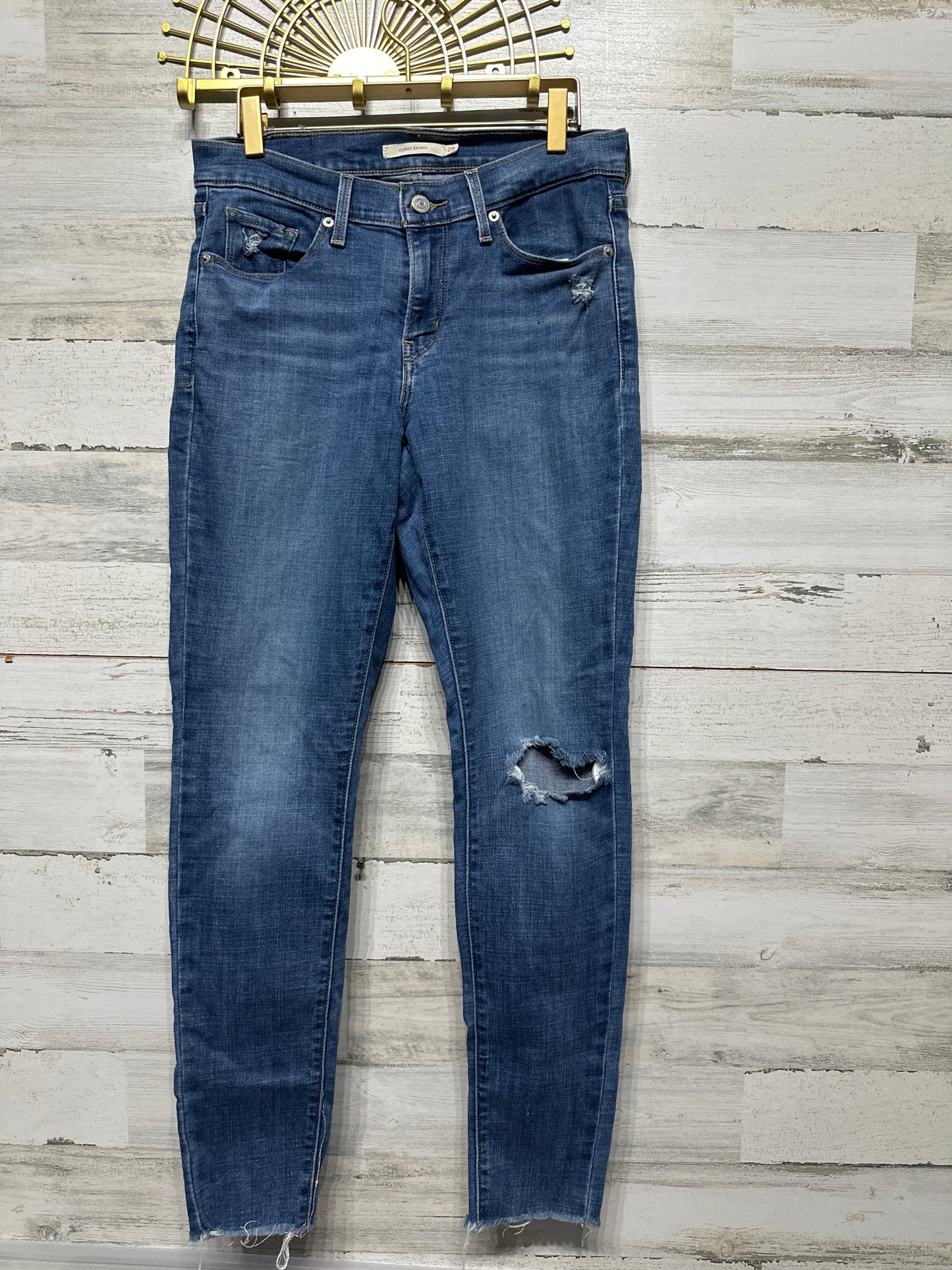 Women's Size 28 (Size 6) Levi's Curvy Skinny Distressed Jeans - Good Used Condition