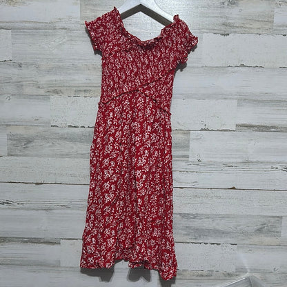 Girls Size 12 Sunset Sky red floral dress - very good used condition