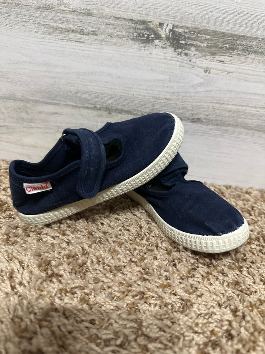 Girls Size 27 (9.5 Toddler) Cientas Navy T Strap Shoes - Play Condition*