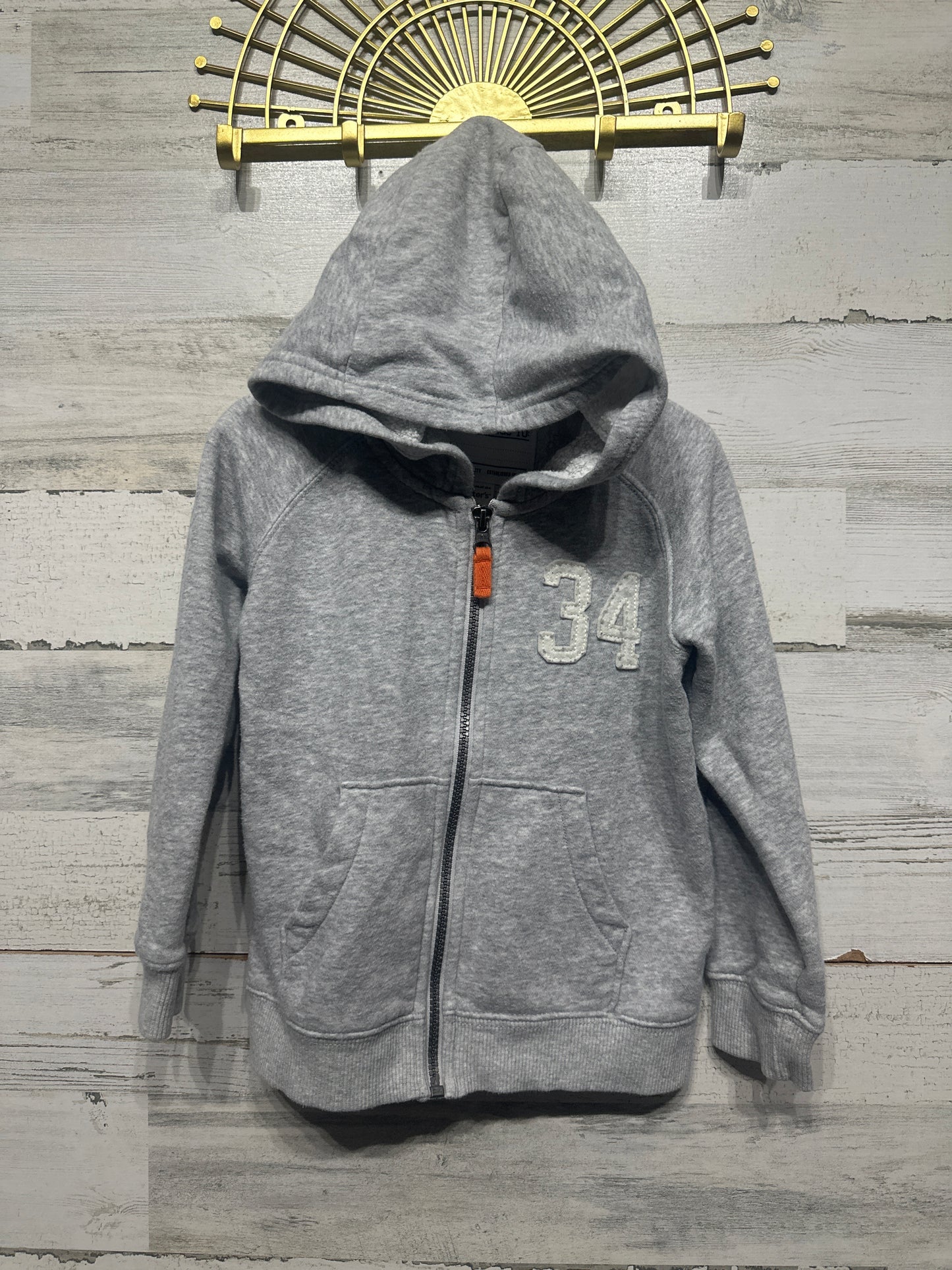 Boys Size 4t Carter’s Grey Hooded Jacket - Play Condition