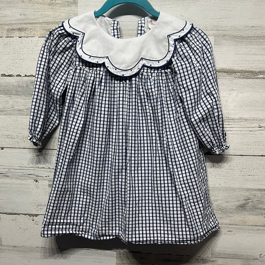 Girls Size 5 Cecil and Lou Navy Plaid Collared Dress - Play Condition