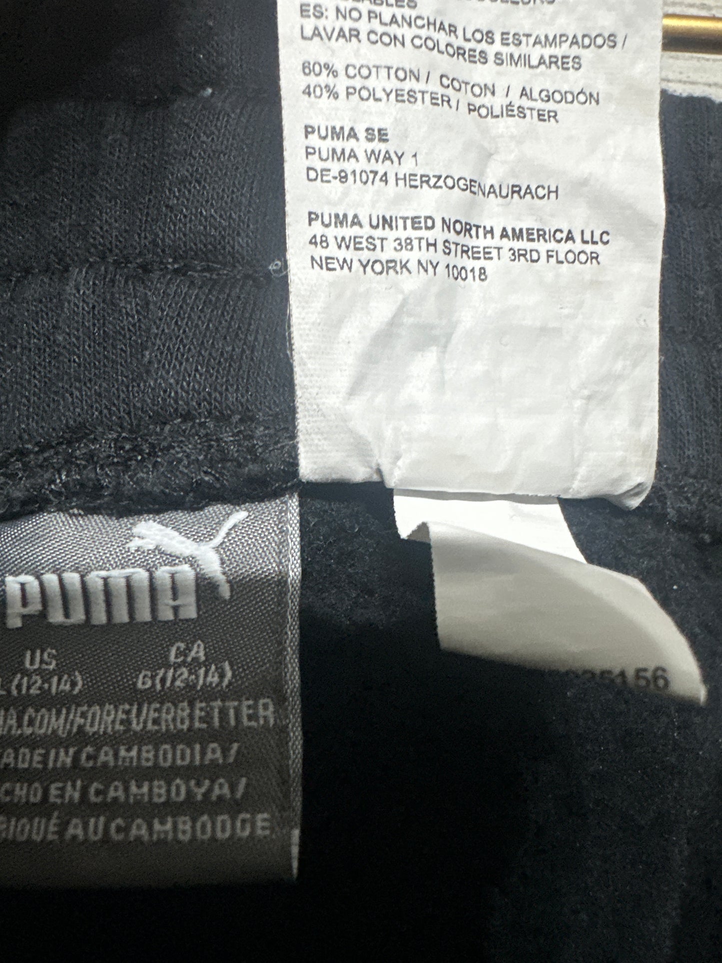 Girls Size Large (12-14) Puma Flare Black Sweatpants - Very Good Used Condition