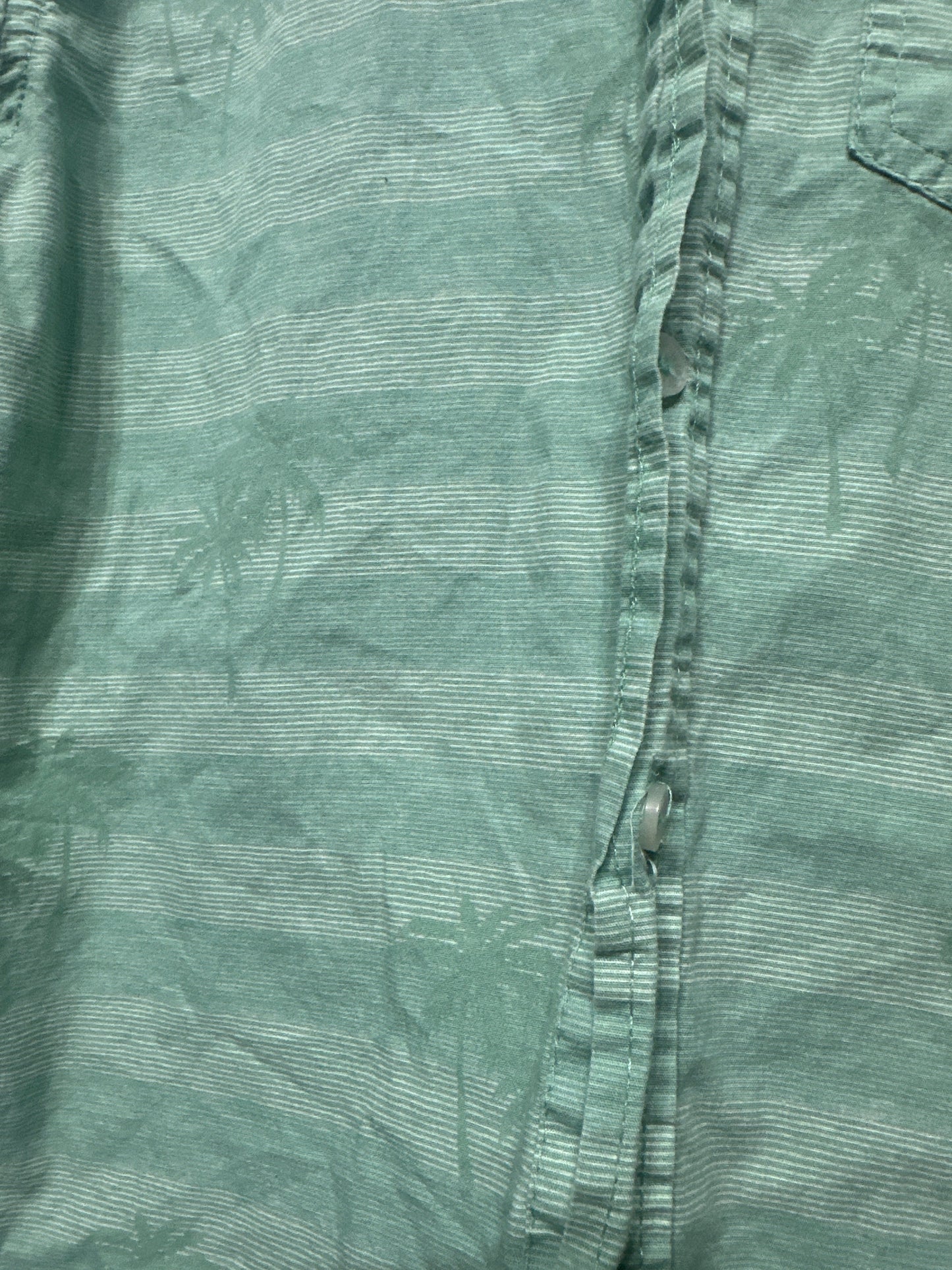 Boys Size 7 Ben Sherman Green Palms Button Up Shirt - Good Used Condition