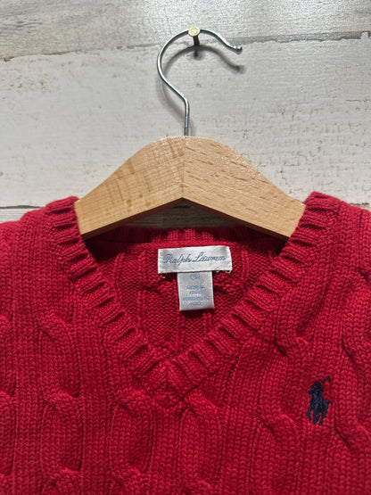 Boys Size 12m Ralph Lauren Polo Red Sweater Vest - Very Good Used Condition