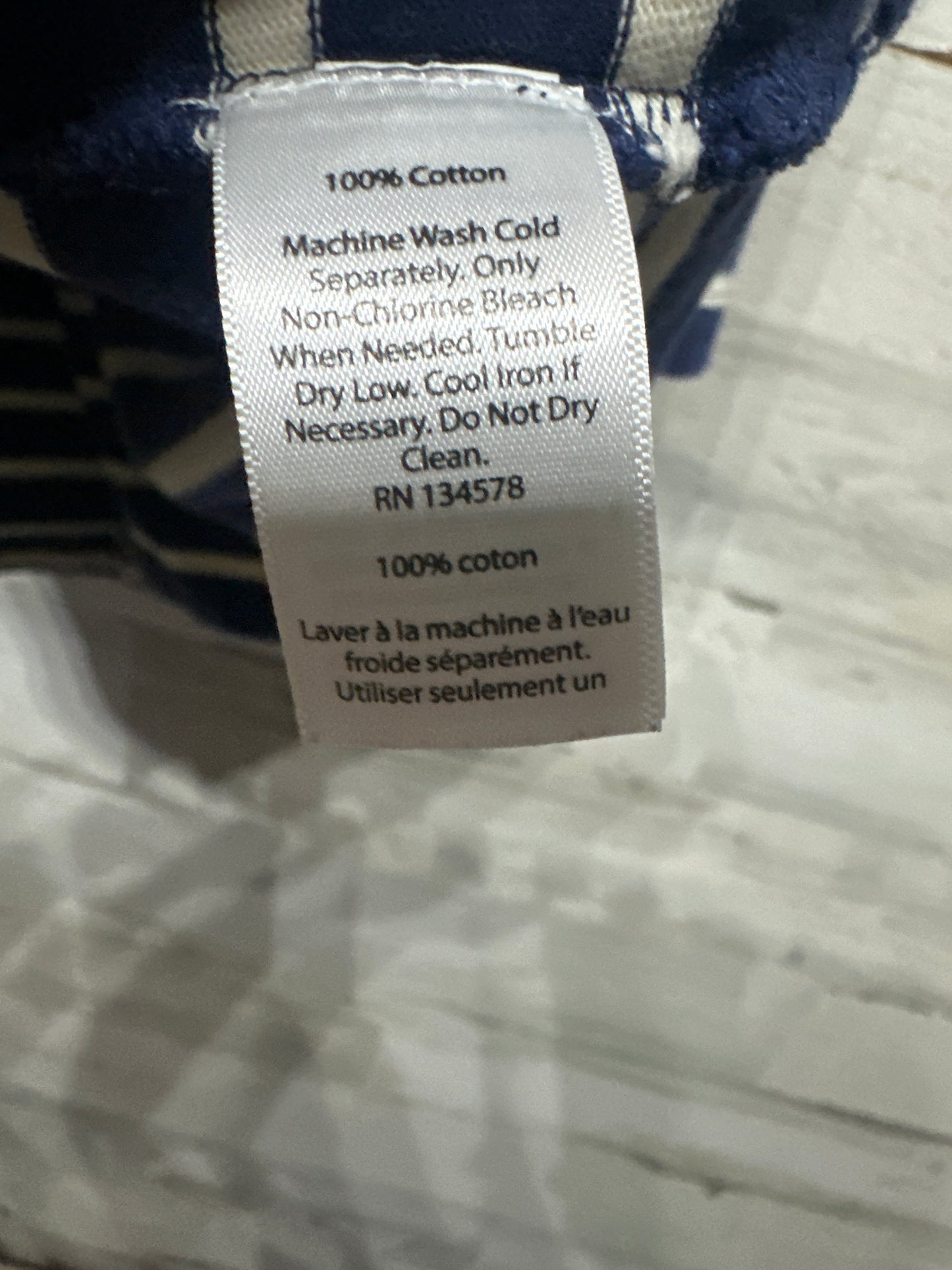 Vineyard Vines Turtle Neck Navy Striped Cotton Dress - Girls Size XS 5-6 - Very Good Used Condition