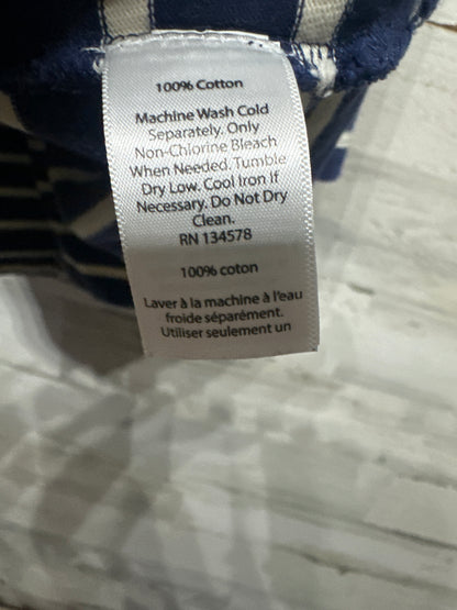 Vineyard Vines Turtle Neck Navy Striped Cotton Dress - Girls Size XS 5-6 - Very Good Used Condition