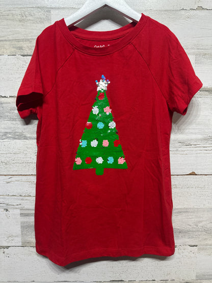 Girls Size 10/12 Large Cat and Jack Holiday Flip Sequin Shirt - Very Good Used Condition